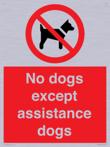 No dogs except assistance dogs